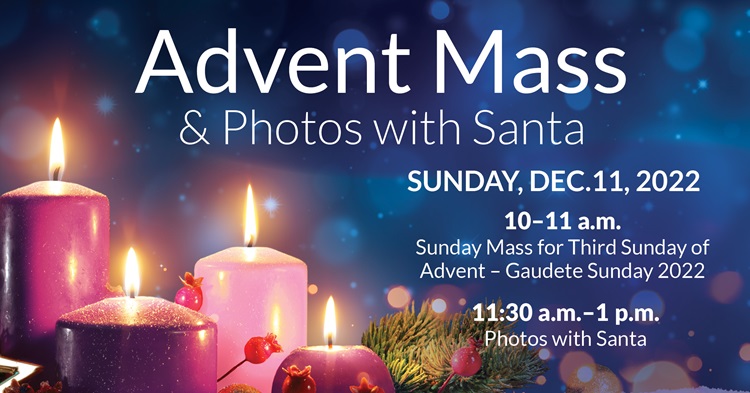 Advent Mass & Photos with Santa. Sunday, Dec. 11, 2022