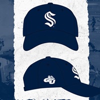 Seattle Kraken logo and Gonzaga University Athletics logo on hat
