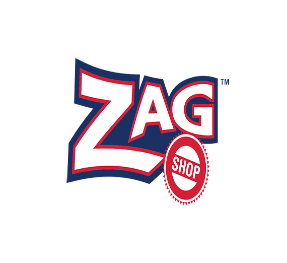 The, "ZAG shop" logo