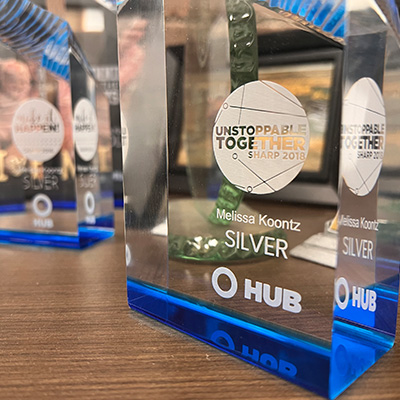 Award figurine Unstoppable Together Sharp Melissa Koontz Silver