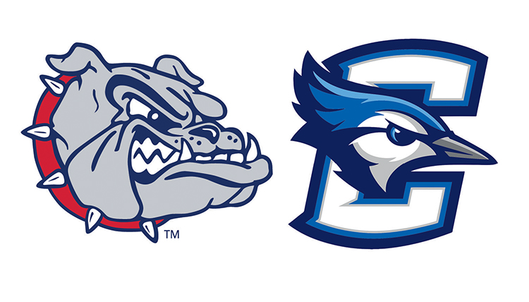 logos of the Gonzaga Bulldogs and Creighton Bluejays