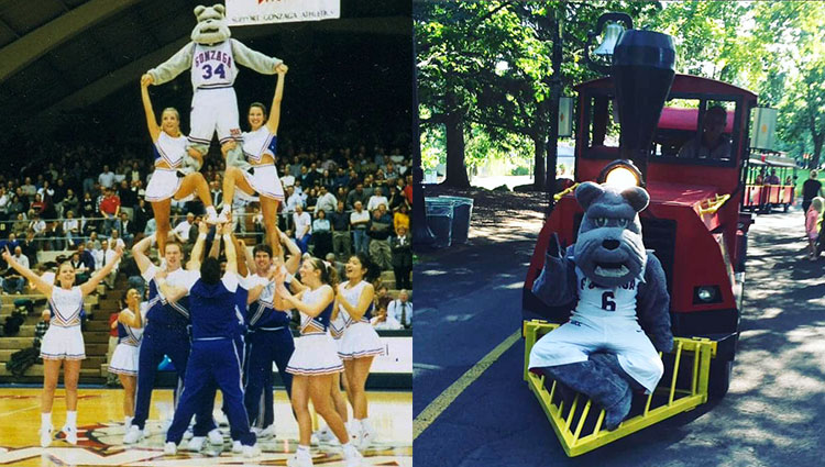 Garrett Gilchrist and Elisa Heide in Spike mascot