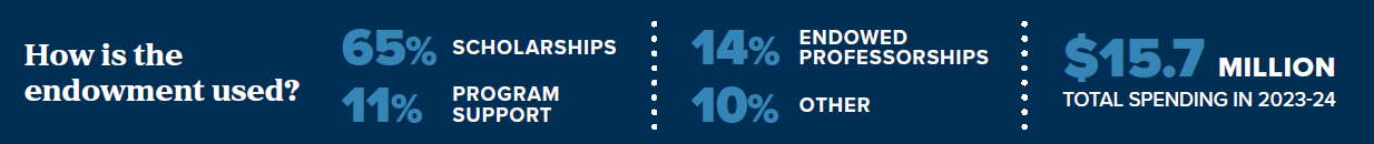 Statistics on how the endowment is used.