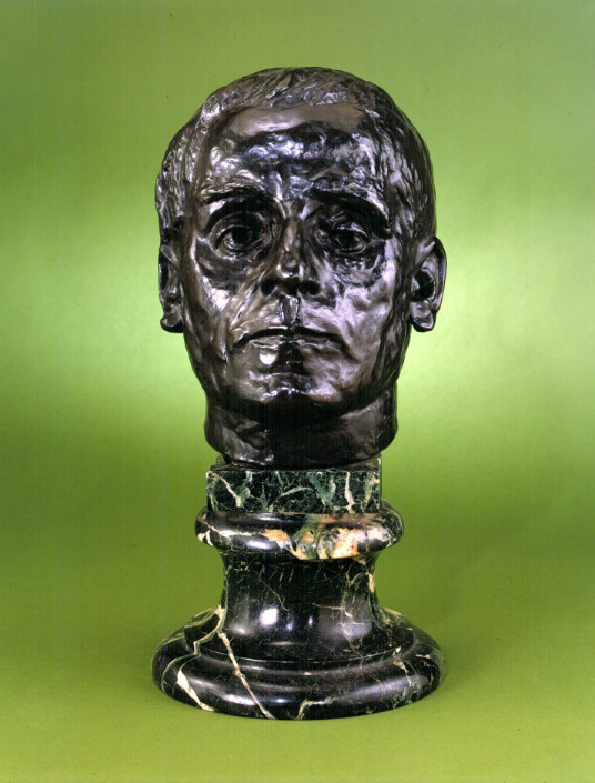 Auguste Rodin (French, 1840–1917) Pope Benedict XV, 1915 Bronze with marble base; Rudier Foundry