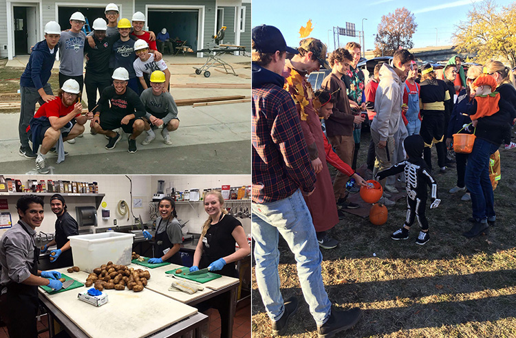 Gonzaga student-athletes volunteering in community