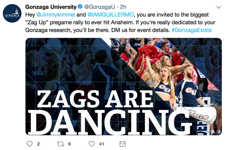 Gonzaga Alumni event invite