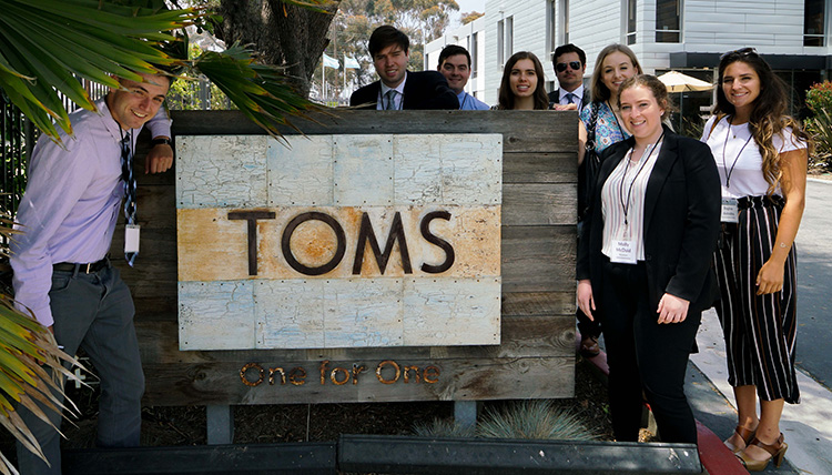 GU students at TOMS headquarters.