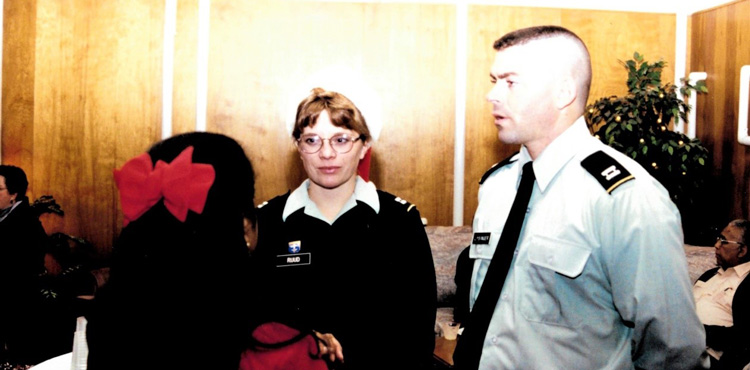 Deb Ruud and Ron Lysinger at the 2000 ROTC Christmas party.