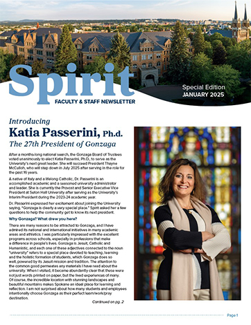 Screenshot of the front page of Spirit.