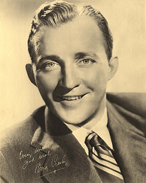 Bing Crosby signed portrait that reads, 'Every sincere good wish, Bing Crosby'