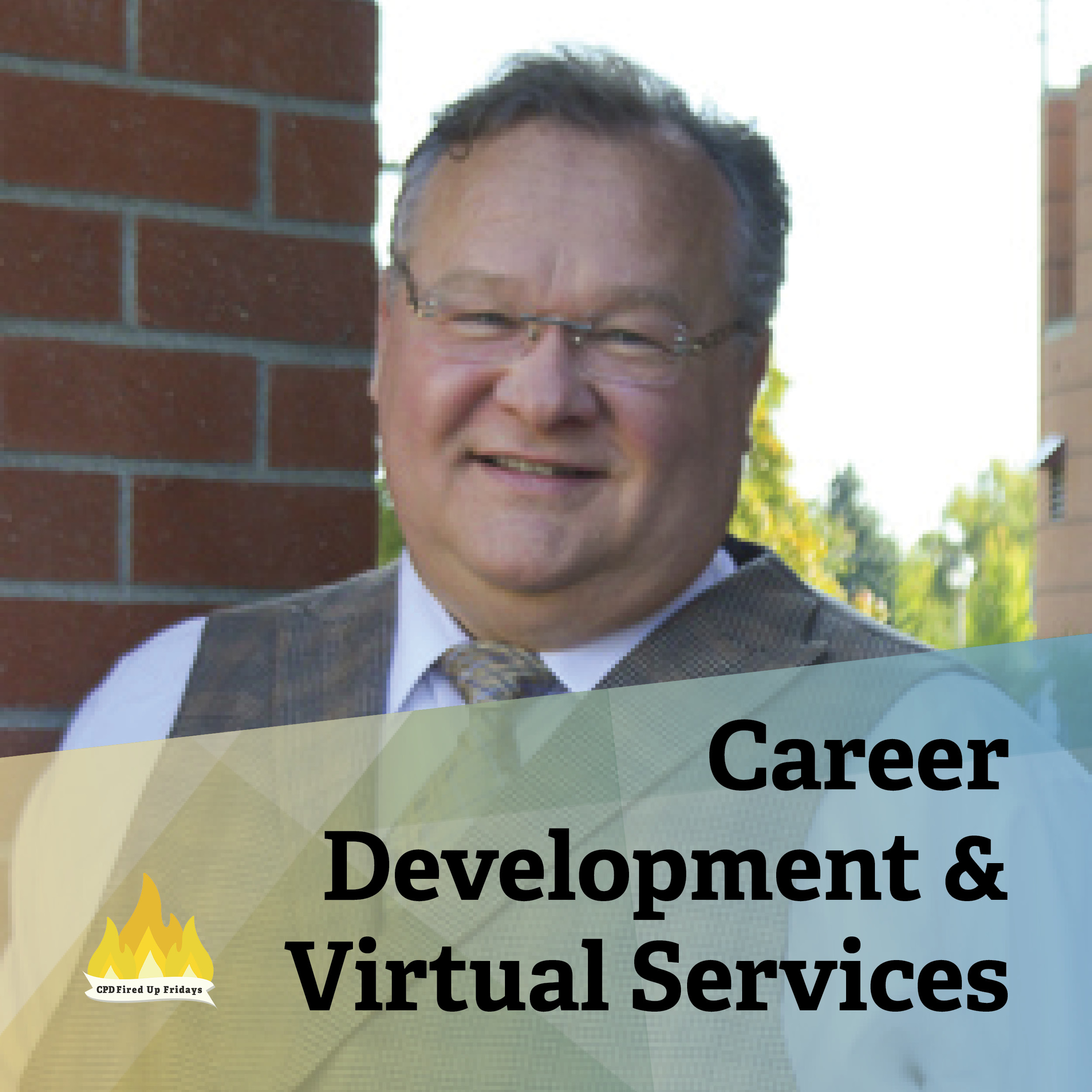 Portrait photo of Ray Angle. Underneath is text which reads: 'Career Development & Virtual Services'