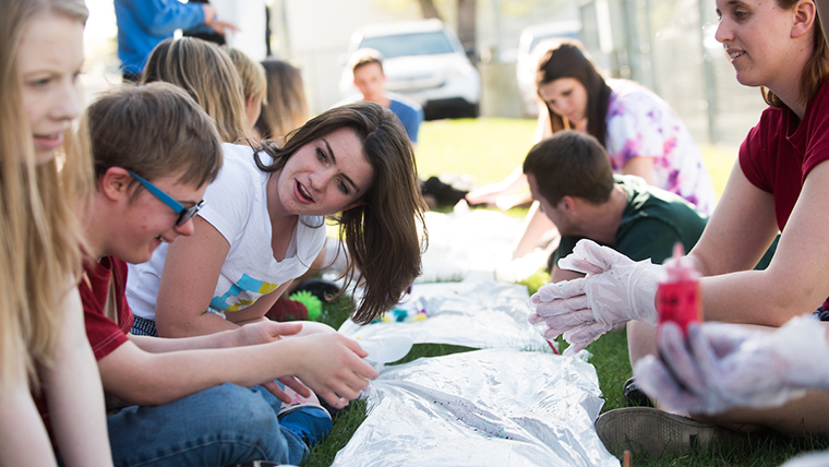 Mentors work with children through the Eye-to-Eye program.