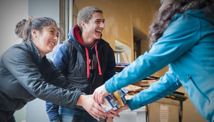Student volunteers serving the Spokane community on Martin Luther King Jr. Day, 2016