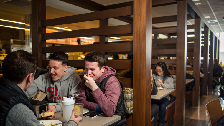 Students dining in the COG