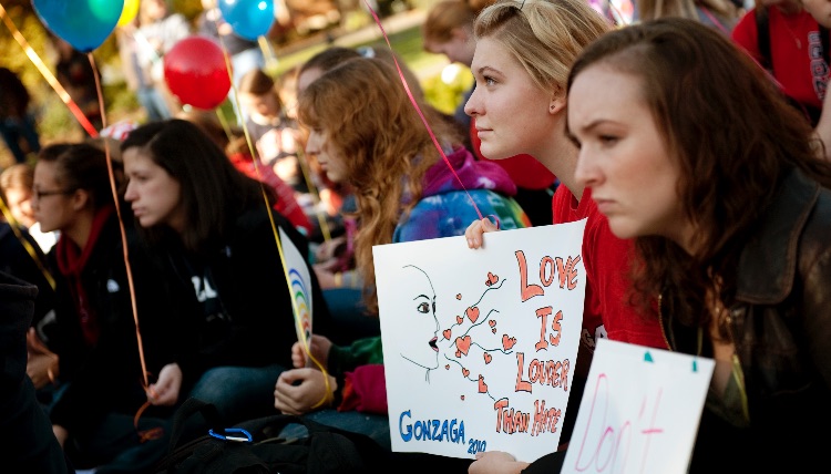 Gonzaga student activists take stance against hate during the Day for Justice in 2010.