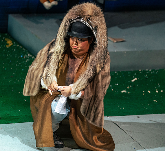 A performer on stage. 