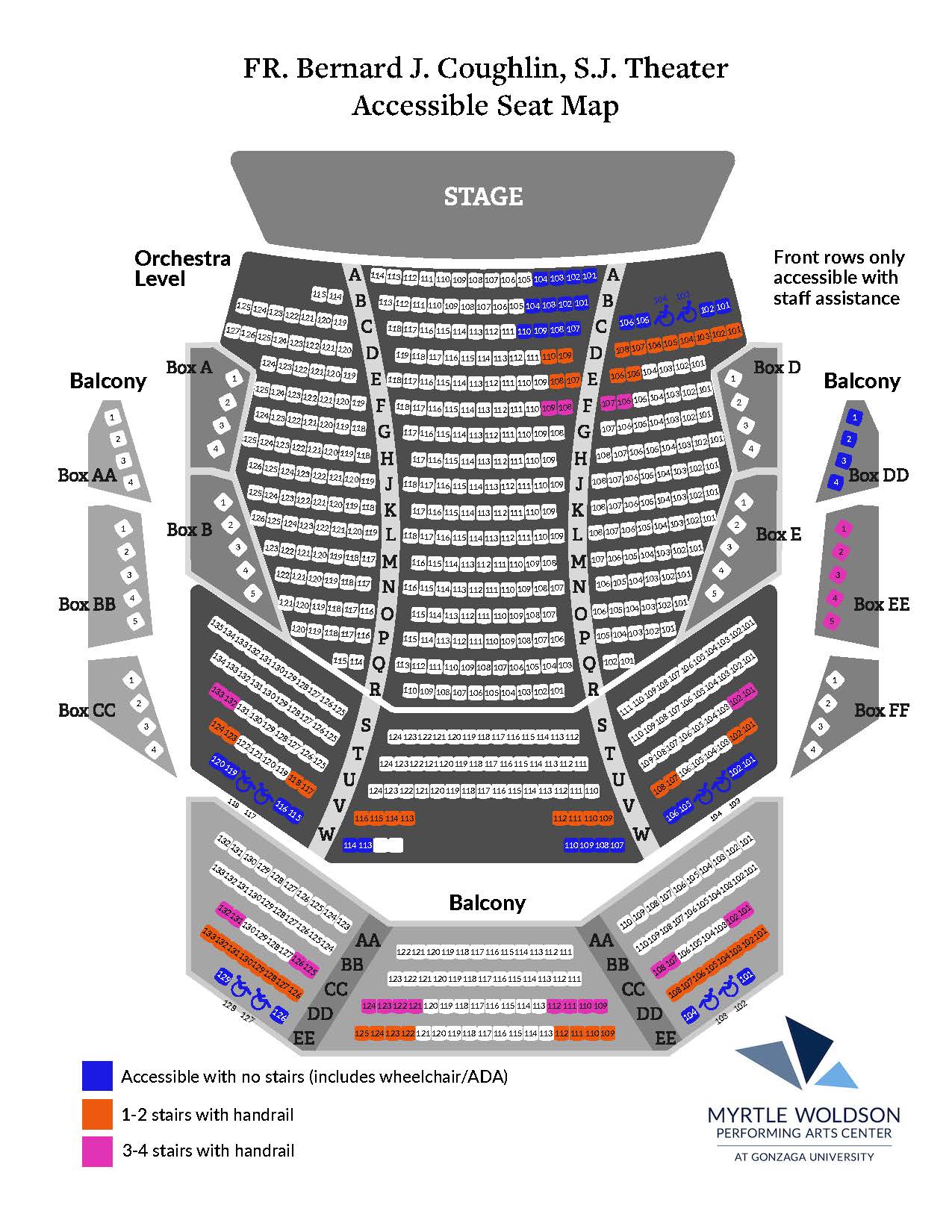 Coughlin Theater Accessible Seating Map