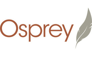 Osprey Restaurant and Bar logo: The word Osprey with a grey feather next to it.