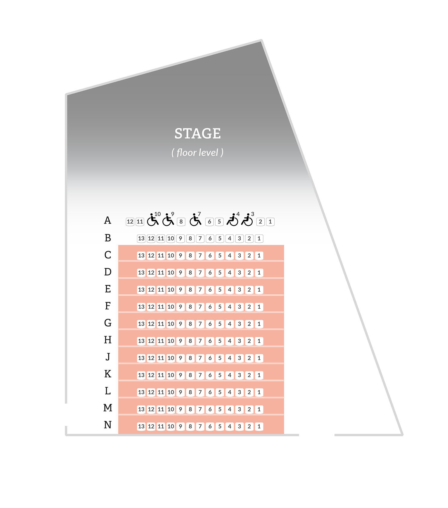 seatmap - Woldson Recital Hall