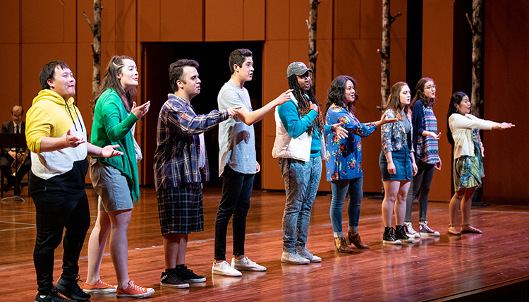 a group of students speaking