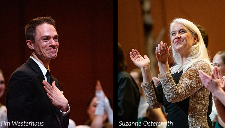 Timothy Westerhaus and Suzanne Ostersmith at the end of opening night