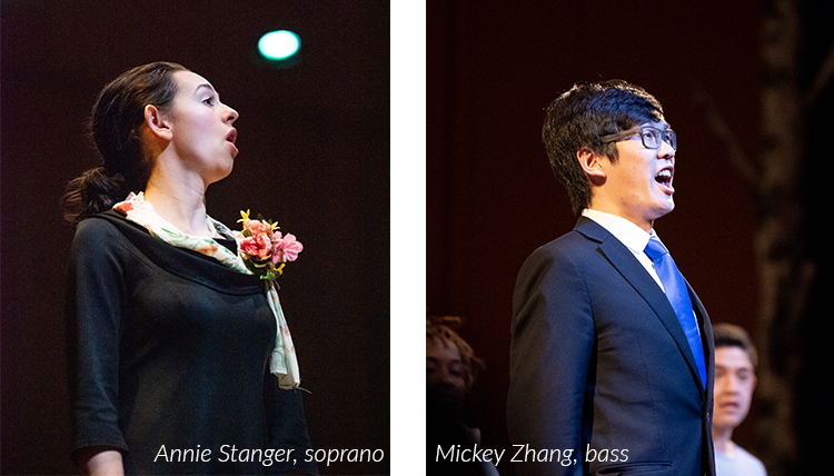 student soloists Annie Stanger and Mickey Zhang