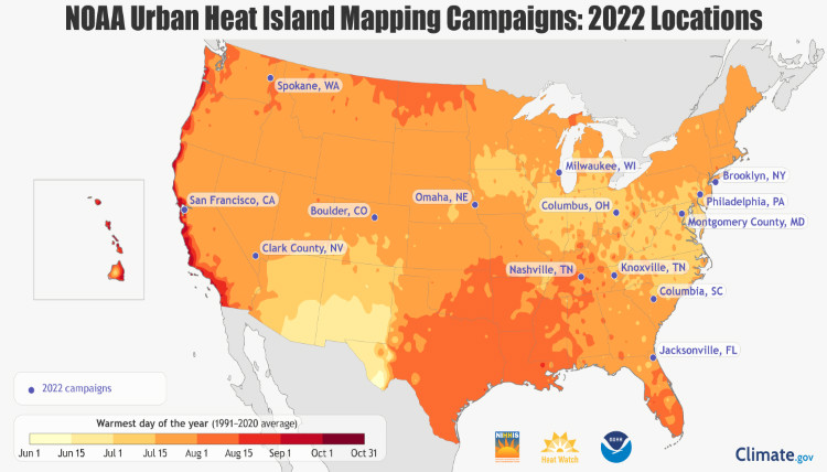 urban heat island mapping 2022