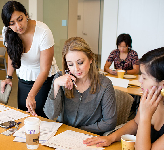 Stock photo of students studying