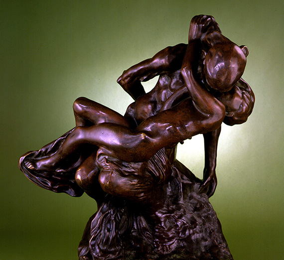 Artwork by Auguste Rodin titled, Youth Triumphant. Medium is bronze.