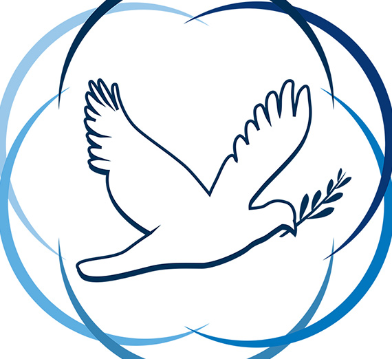 Hate studies logo of a dove with leaf in its beak