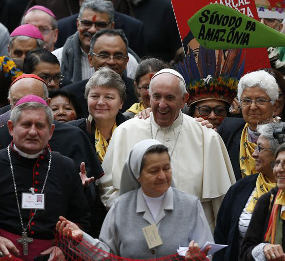 Pope Francis, Cardinals, and nuns among the Brazilian people