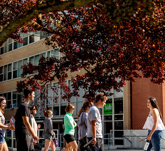 Visiting students are led on a tour of the Gonzaga Campus