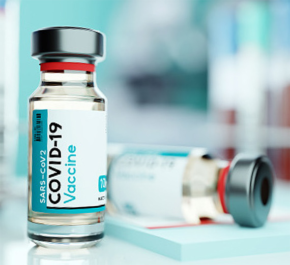 Vials of labeled COVID-19 Vaccine
