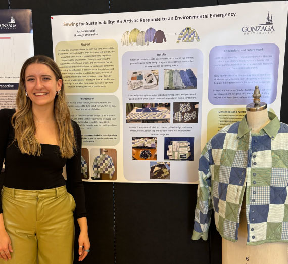 Honors Student, Rachel Gotvald, presenting her project at Honors Research Showcase 2024