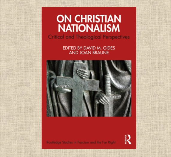 Book cover for "On Christian Nationalism" by Bradley C. S. Watson. The title is in bold, all-caps serif type, centered against a dark, stormy blue sky. Below the title, the subtitle reads: "A Guide for the Perplexed." A large white cross, styled as a flagpole, rises from the center of the U.S. Capitol dome, with an American flag draped over the crossbeam like a crucifix. The flag is upside down, signaling distress. Author’s name appears at the bottom in smaller white text.
