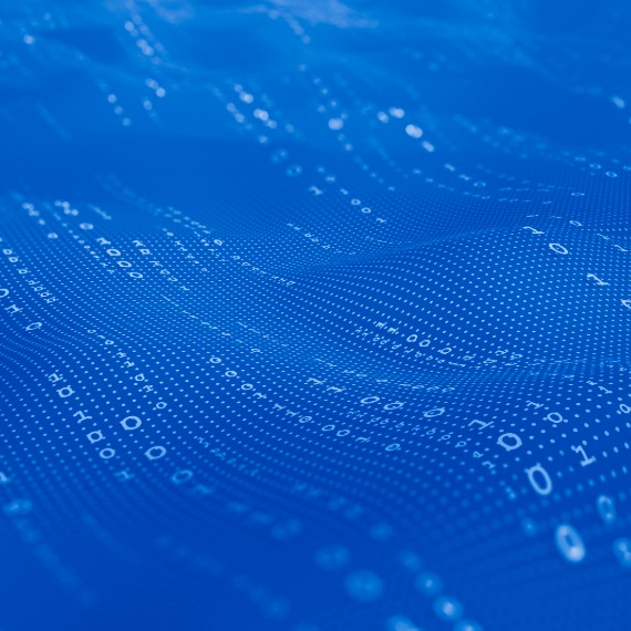 digits on a blue screen