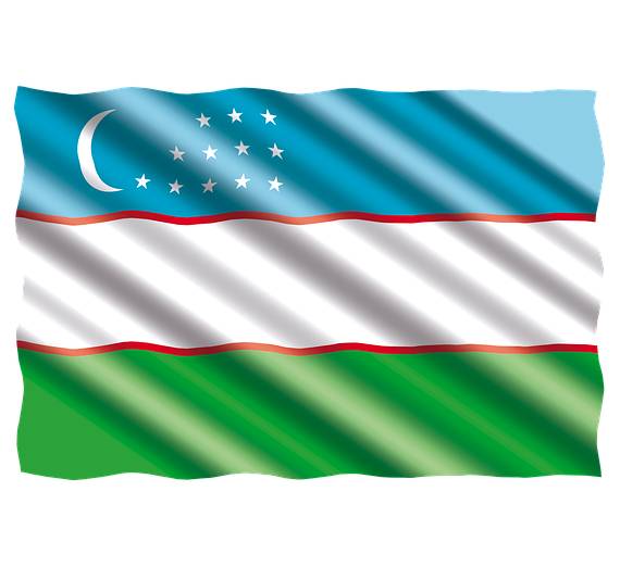 waving uzbekistan flag