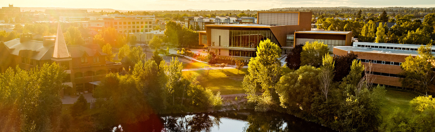Img of exterior of MWPAC from above Lake Arthur