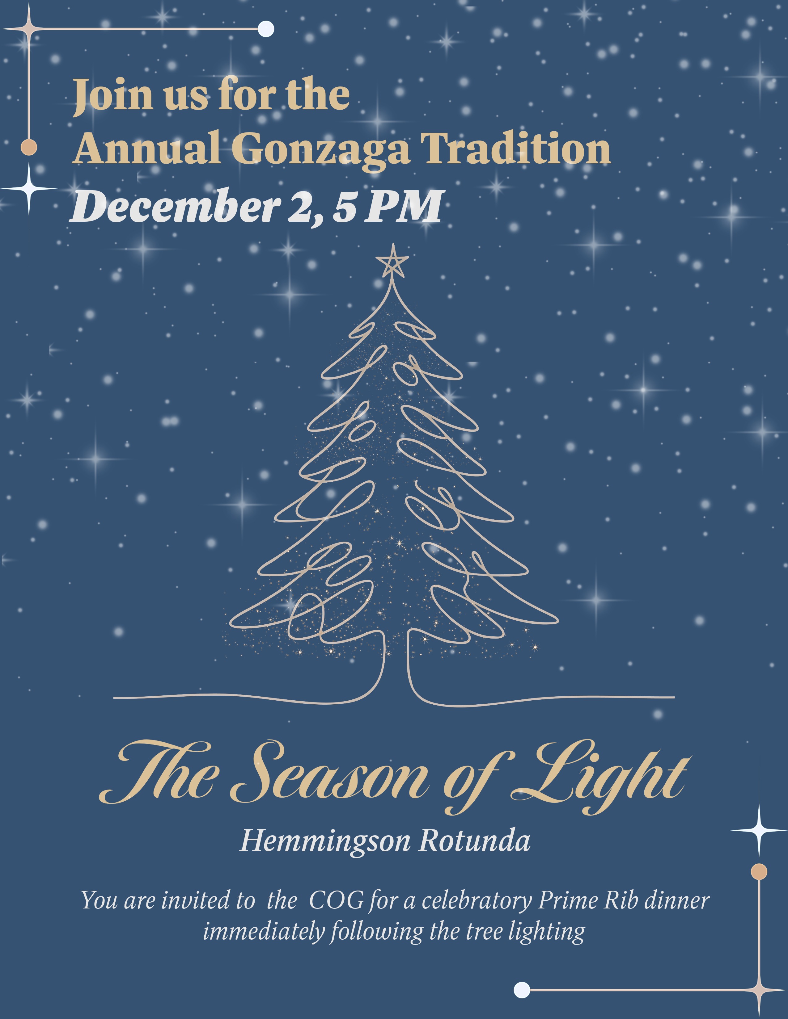 informative flyer about tree lighting event