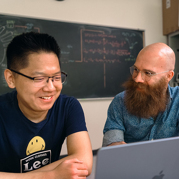 A Gonzaga professor works with a student