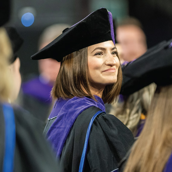 A Gonzaga Law student at commencement