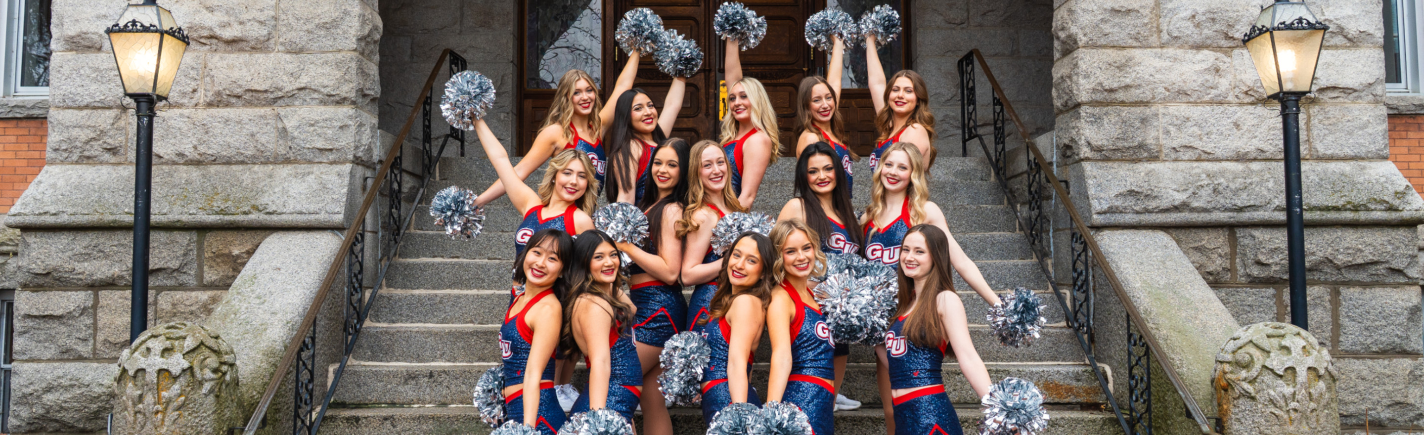 Gonzaga Dance Team in front of College Hall