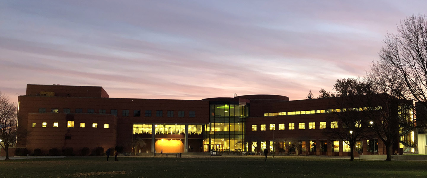 Foley Library at twilight