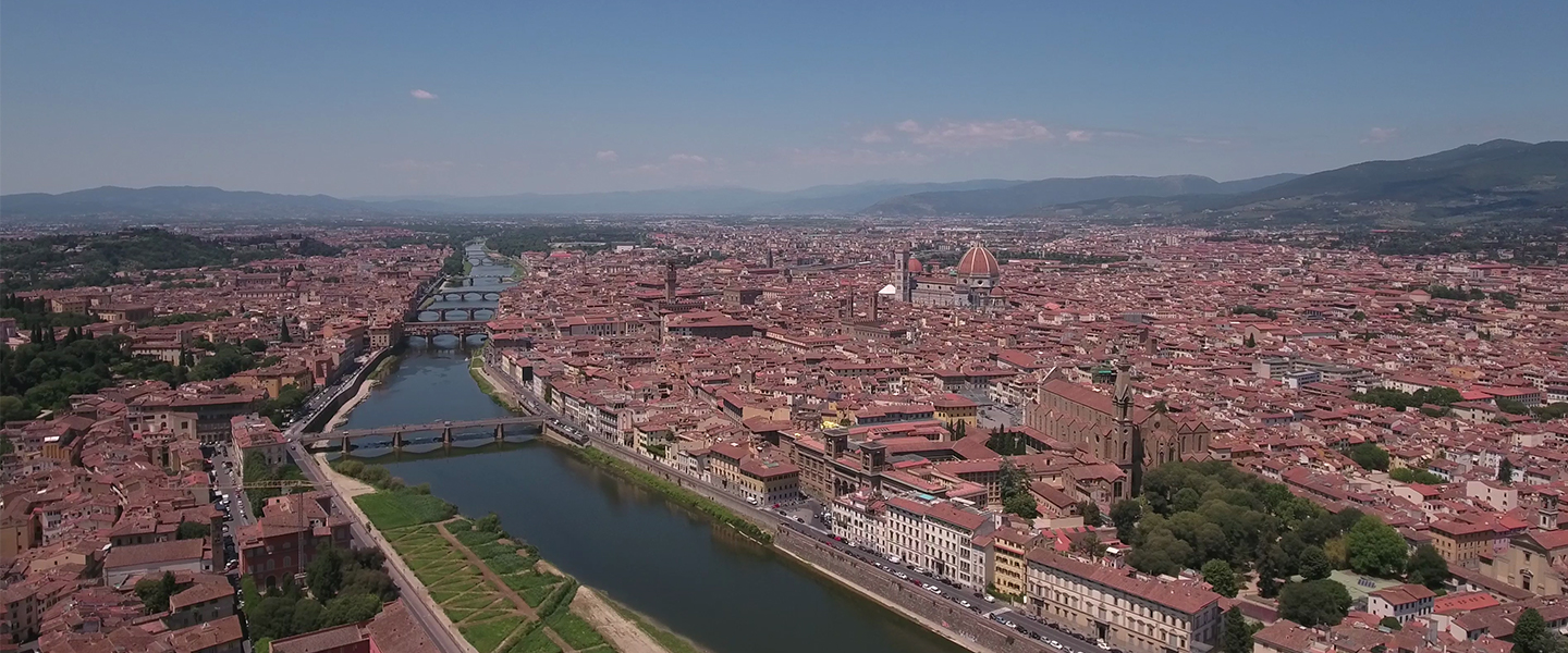 Drone view of Florence, Italy