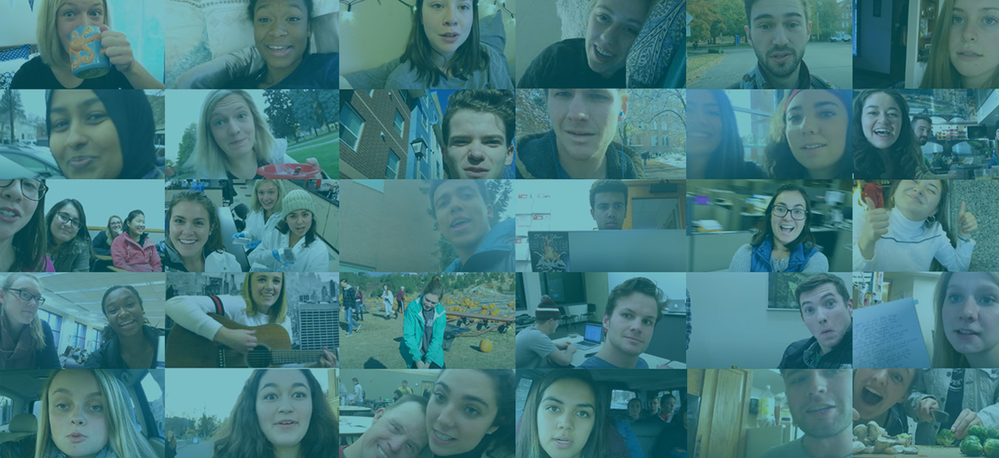 A collage featuring the students in the Zags Unscripted video.