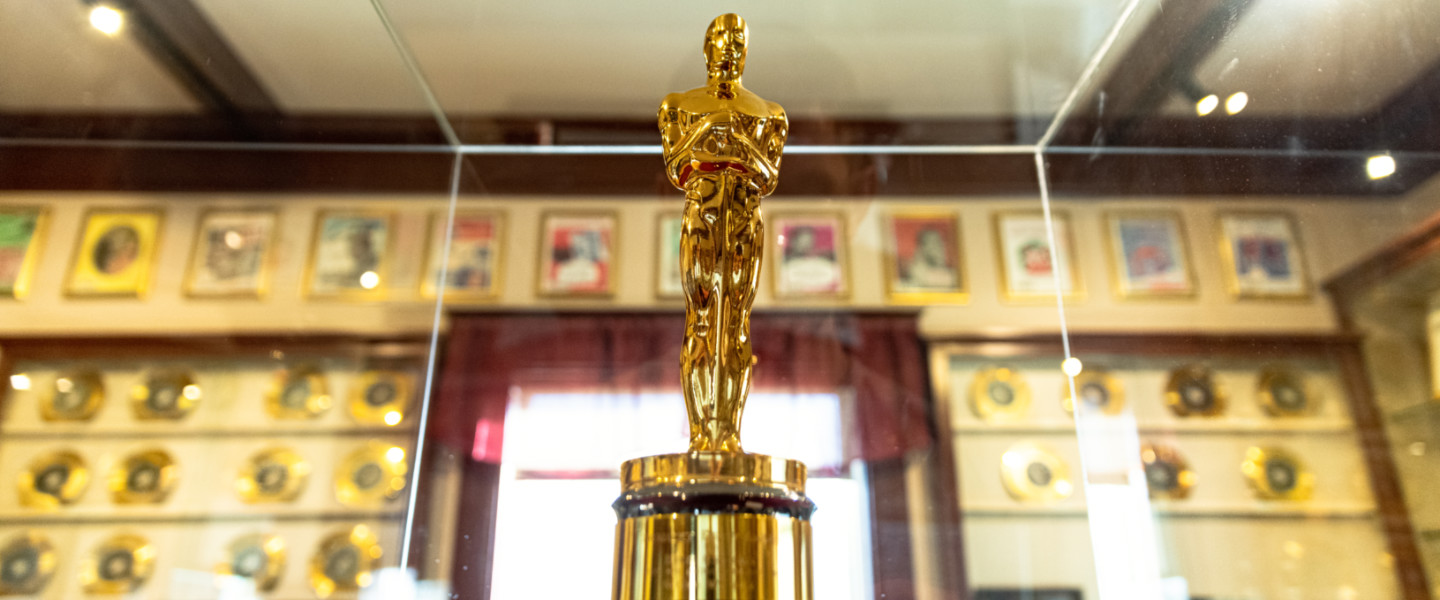 Bing Crosby's Oscar displayed in the Bing Crosby House Museum