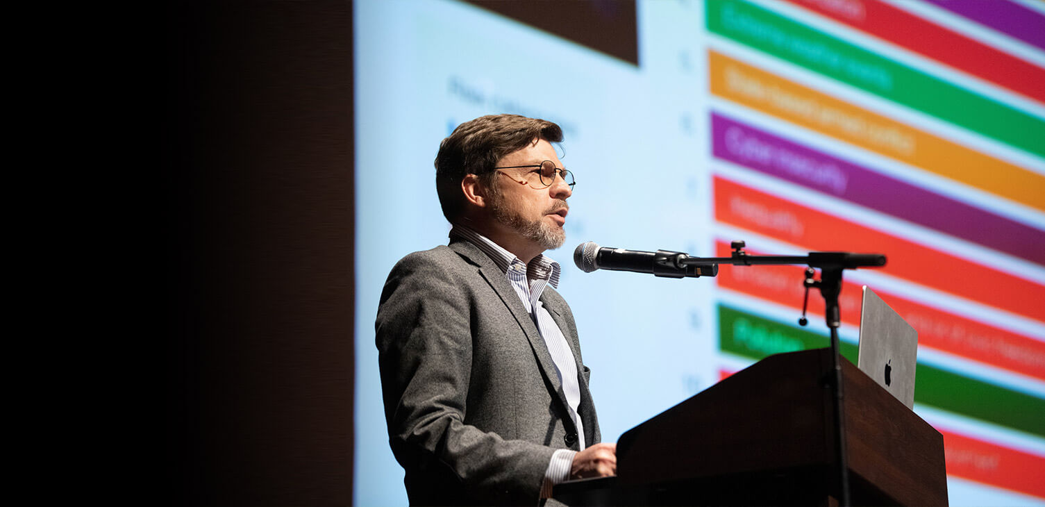 Wayne Visser speaks at presidential speaker series