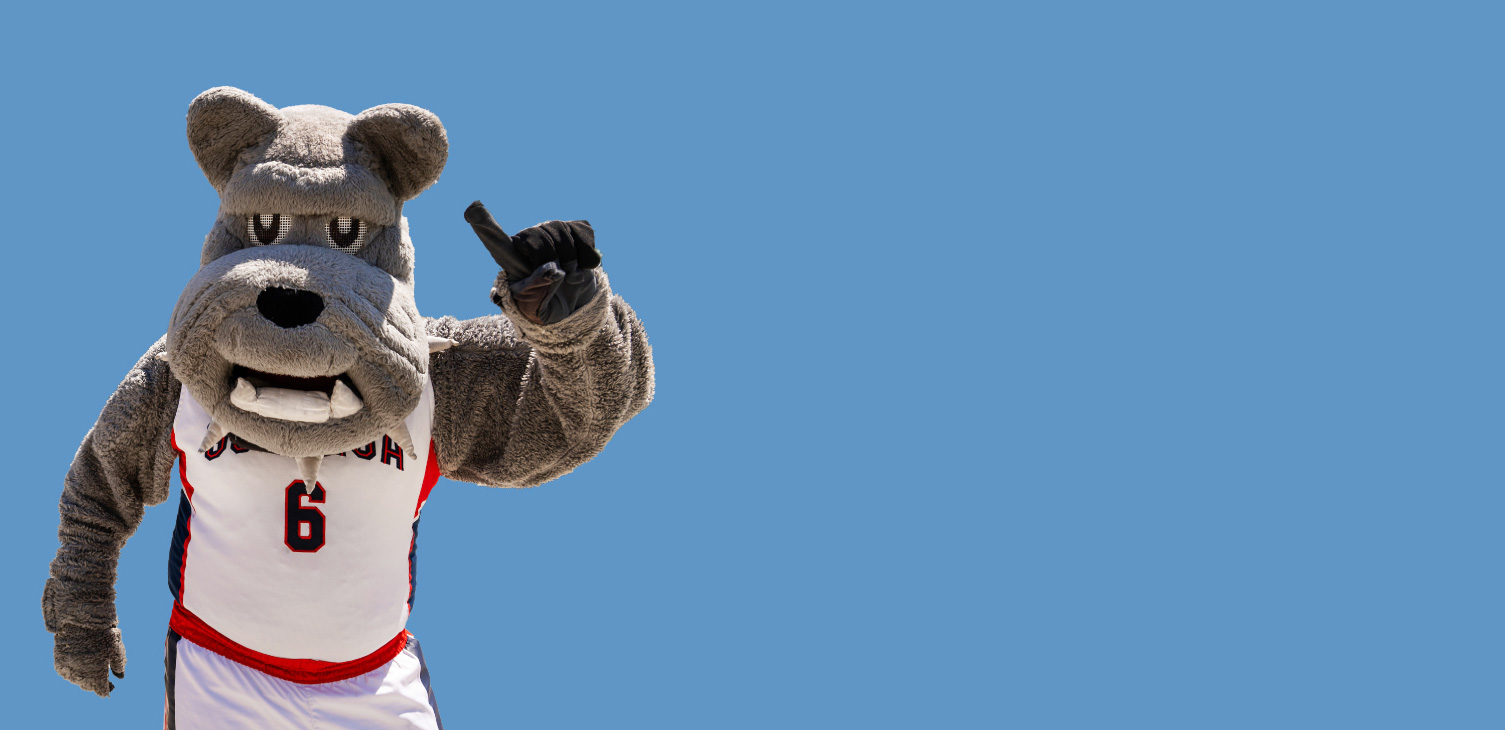 Spike posing for Zags Give Day