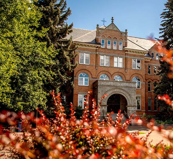 College Hall fall lanscape.