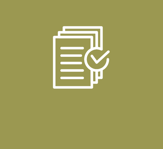 Graphic of pages of paper and a check mark